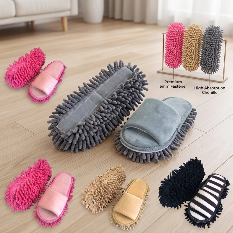 Multifunction Floor Cleaning Slippers Open-Toe Mop Shoes for Home Use
