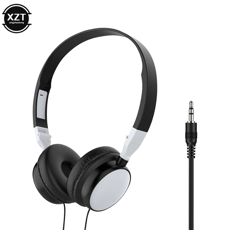 Wired Foldable 3.5mm HiFi Headphones with Bass for Gaming Music Phone