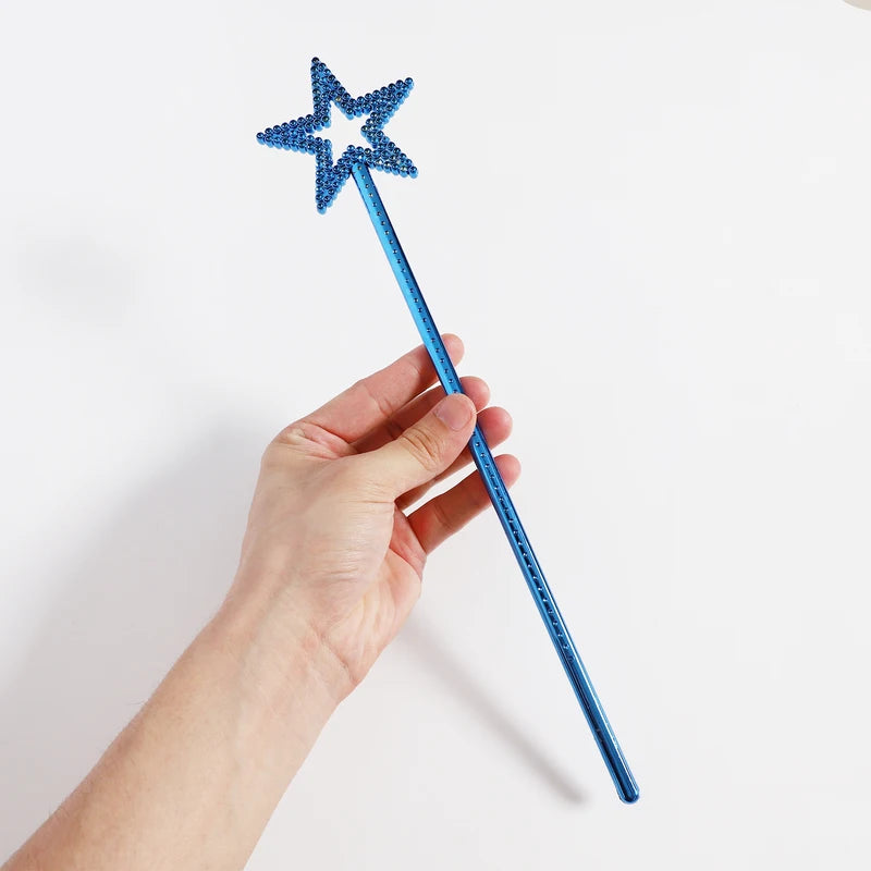 Kids Fairy Wand with Star Shape - Colorful Plastic Princess Accessory for Costume & Party