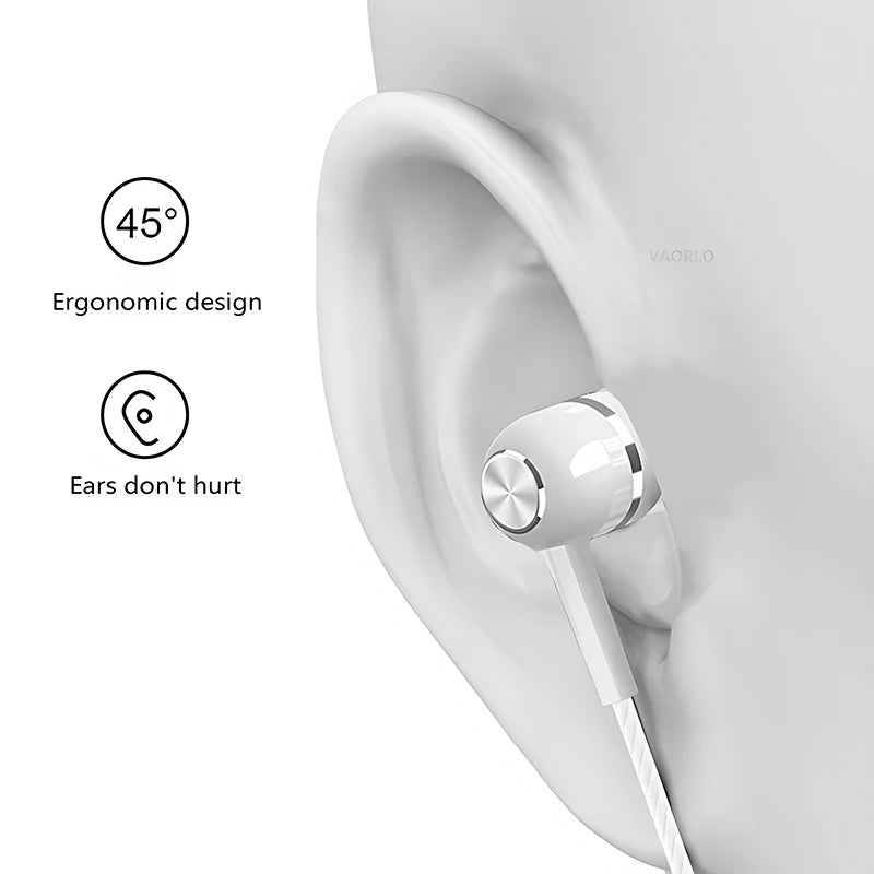 Wired In-Ear Earphones with Microphone, Heavy Bass Stereo Headset for Music & Gaming