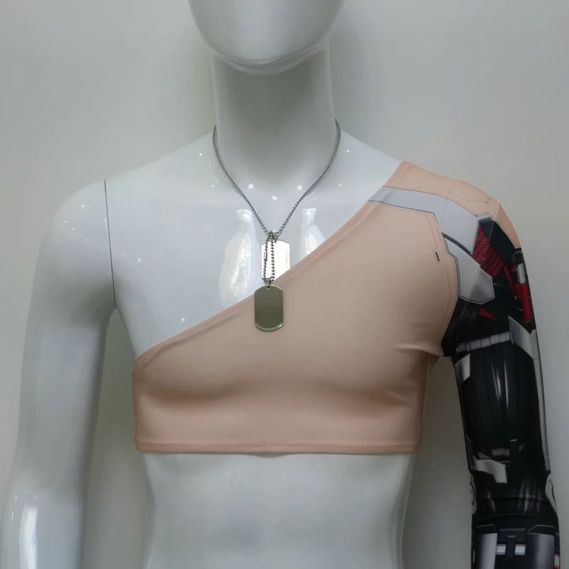 Johnny Silverhand Cosplay Costume Top with Elastic Sleeves for 2077 Halloween Party