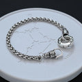 Sterling Silver Bracelet for Women Men Simple Heavy Pendant Party Jewelry Gift