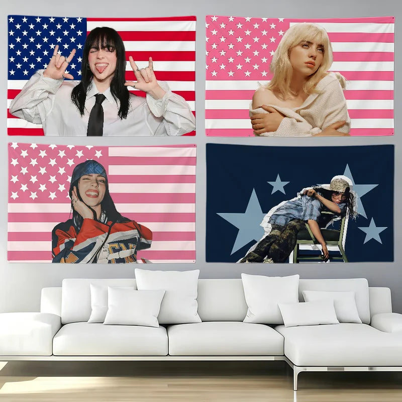 Eilish Flag Banner - Music Fan Decor for Parties & Outdoor Events