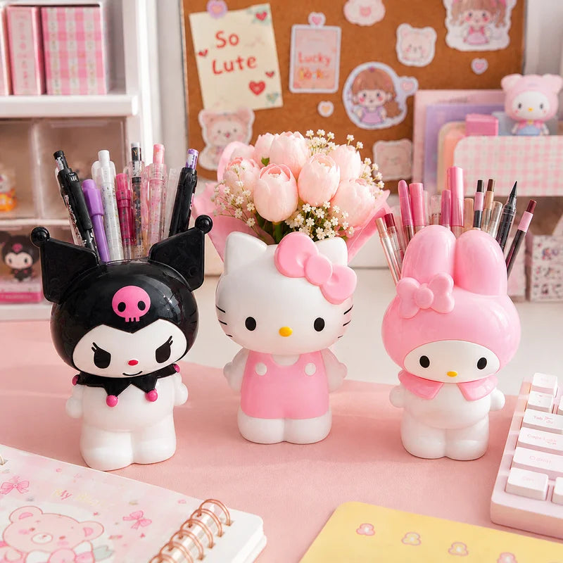 Kawaii Desktop Organizer Pen Holder Makeup Brush Storage for Girls Room