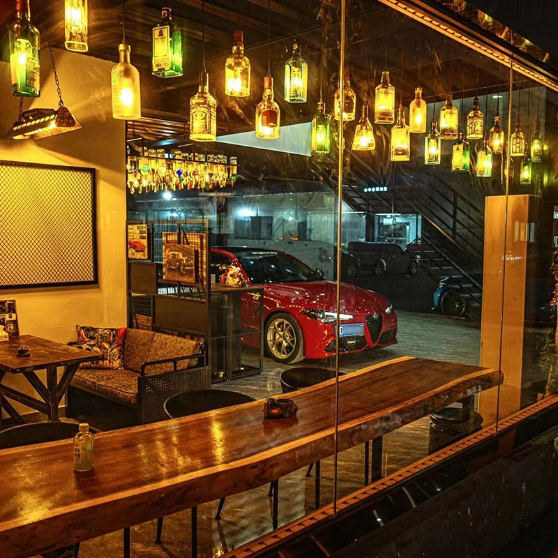 Industrial Loft Pendant Lights for Restaurants & Bars - Glass Hanging Lamps
