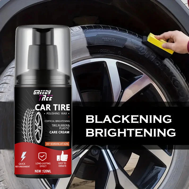 Black Tire Wax for Rubber, Plastic & Leather | Restores Shine & Prevents Cracking