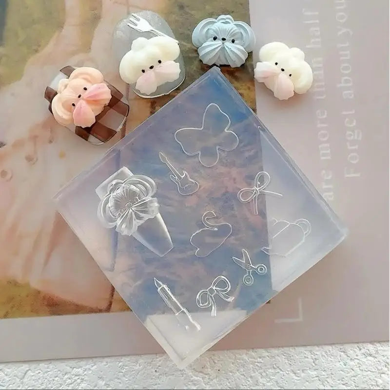 Y2K Dolphin Nail Art Silicone Mold - Manicure Templates for DIY Nails