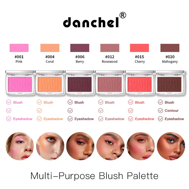Matte Embossed Blush Palette - Long Lasting High Pigment Multi-Purpose Makeup Set