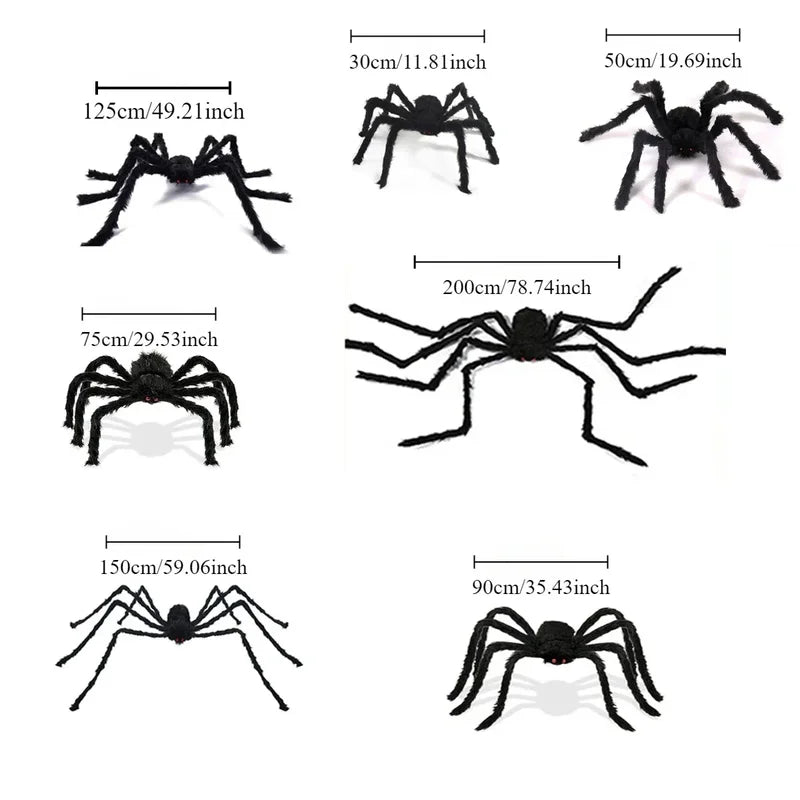 Giant Halloween Spider Web Decor with Plush Spider for Haunted House Outdoor Party