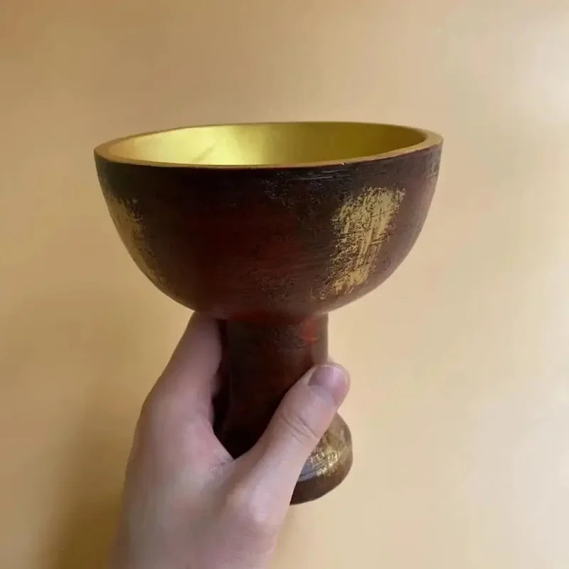 Holy Grail Cup Prop - Vintage Resin Trophy for Halloween Cosplay & Collecting
