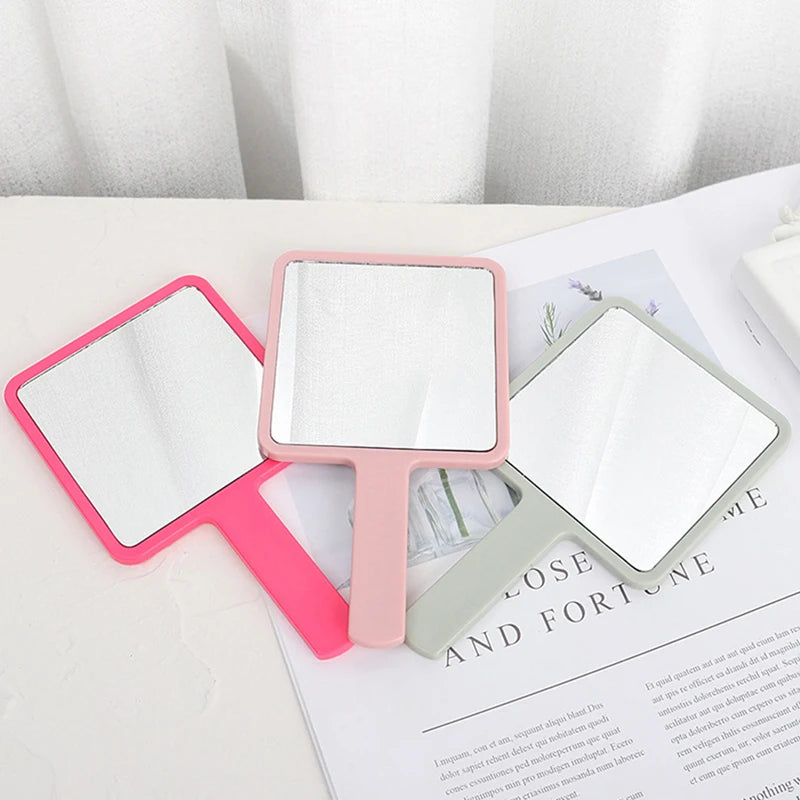Handheld Makeup Mirror Square Vanity Mirror with Handle for Face & Eyelash Extension