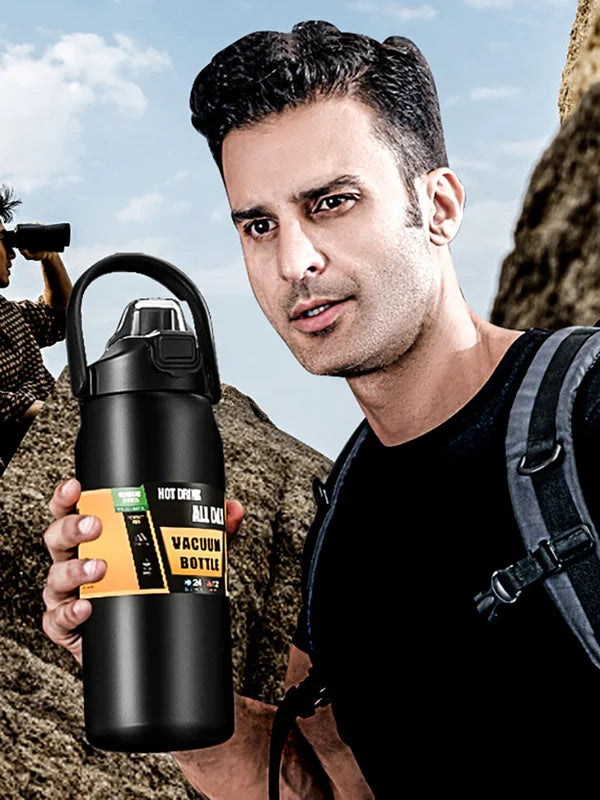Insulated Stainless Steel Water Bottle with Straw - Hot & Cold Hydration Mug