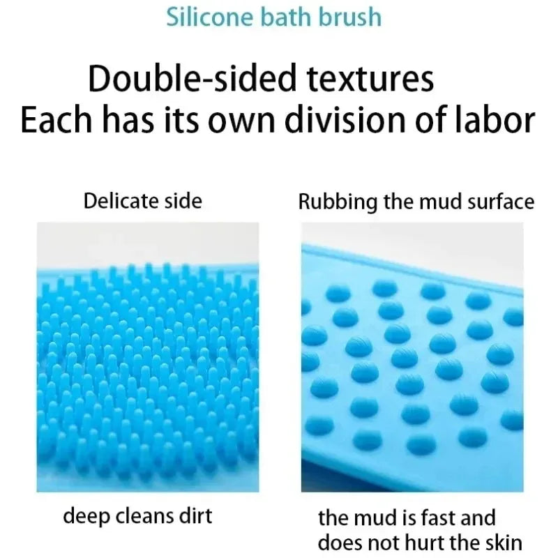 Silicone Back Scrubber Body Sponge Shower Brush Rubbing Massage Bath Belt