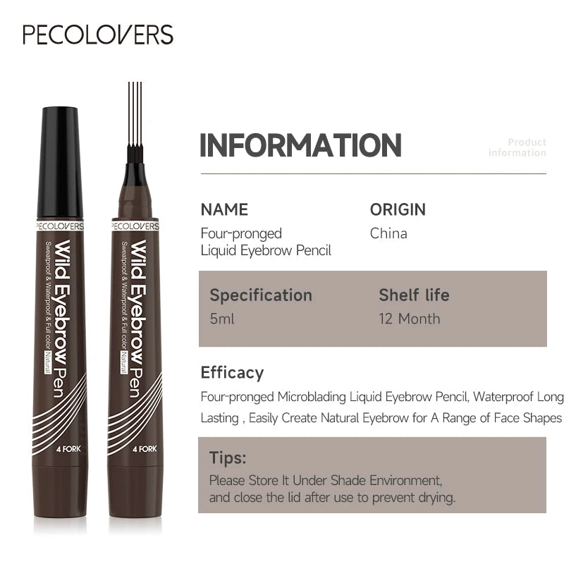 Waterproof Eyebrow Pencil Set for Women - Long Lasting Liquid Brow Pen with Tint & Tattoo Effect