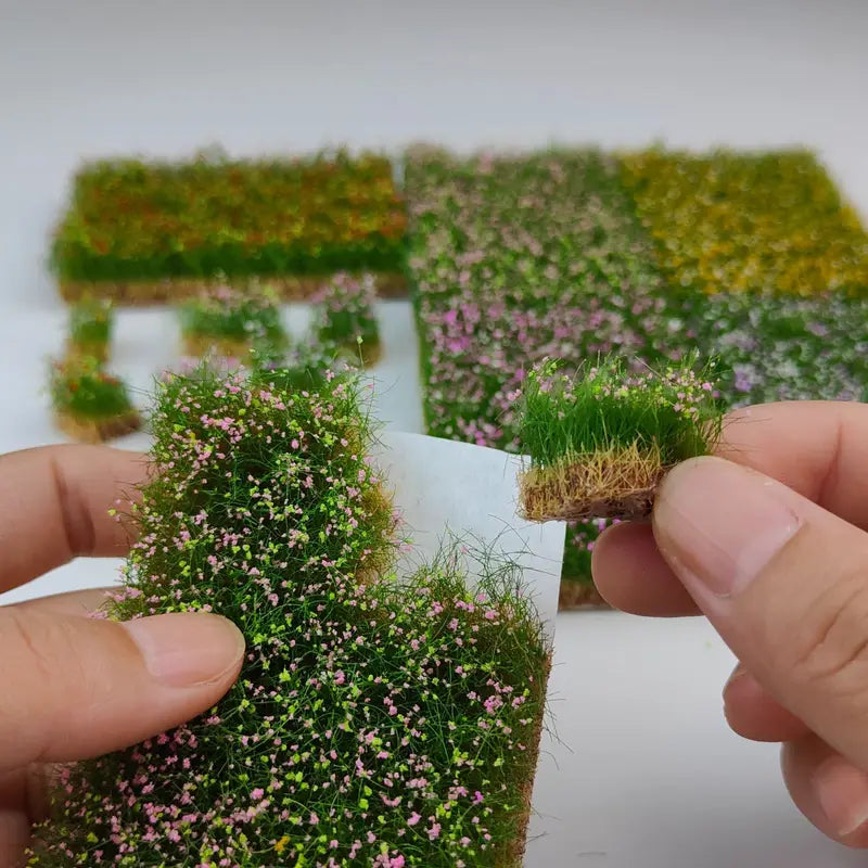 Hand Torn Flower Clusters for Model Making - Garden Miniature Bonsai Decor Set