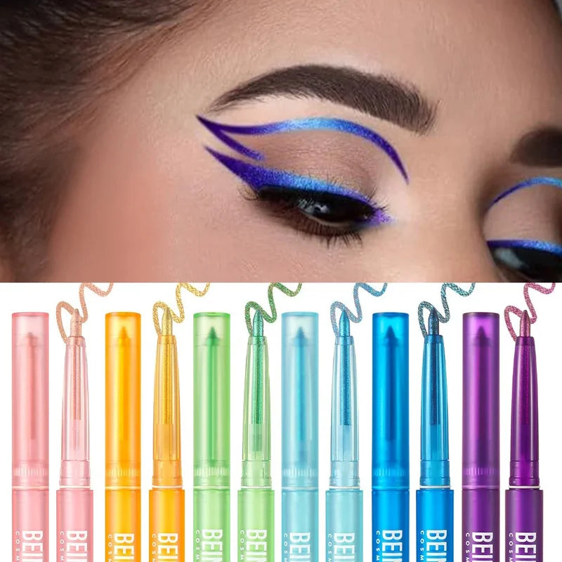 Waterproof Metallic Liquid Eyeliner with Pearlescent Finish - Quick-Dry, Brightening Makeup