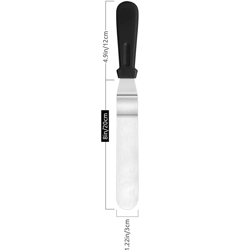 Stainless Steel Cake Offset Spatula with Plastic Handle - Baking & Decorating Tool