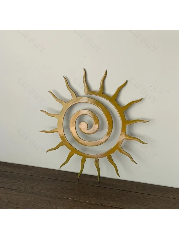 Antique Coiled Star Metal Wall Sculpture - Outdoor Courtyard & Holiday Decor