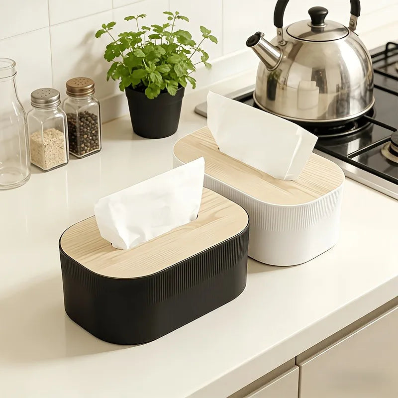 Arched Tissue Box with Lid - Large Bathroom & Bedroom Dispenser, Multiple Colors