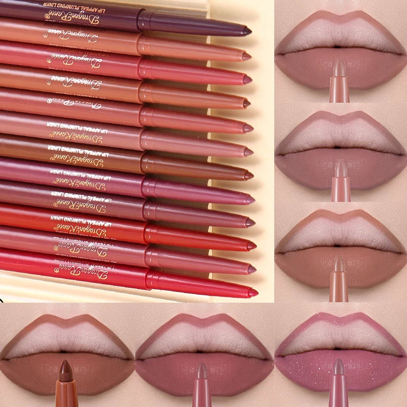 Waterproof Matte Lip Liner Pencil - Long-Lasting, Not Easy To Fade, 12 Colors