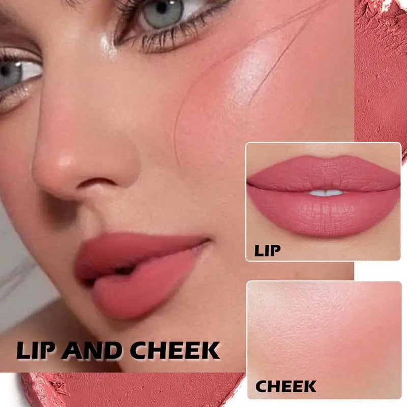 Multi-Use Makeup Palette with 3 Colors for Cheeks Lips & Eyes - Folding Matte Blush & Lip Tray
