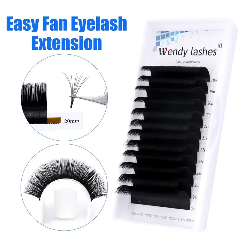 Easy Fanning Flowering Volume Faux Mink Eyelashes - Natural Long Lash Extensions