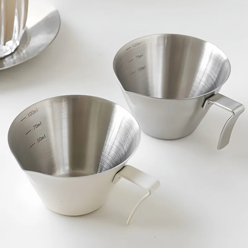 Stainless Steel Espresso Cup 100ml with Scale for Home & Cafe Use