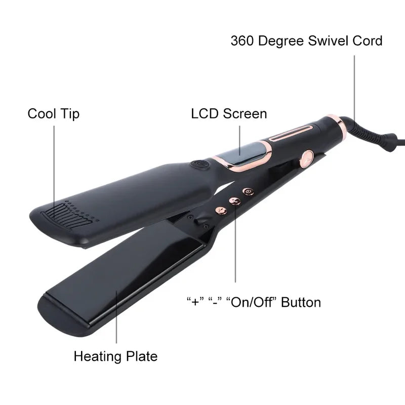 High-Temperature Hair Straightener & Curling Iron Dual-Purpose Styler