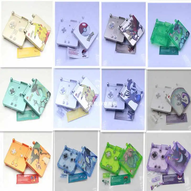GBA SP Shell & Packaging Set for DIY Replacement with Screws & Labels - Multiple Colors