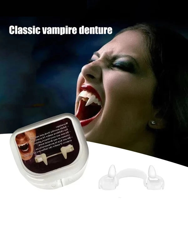 Vampire Dentures Fangs Costume Accessories for Halloween Party & Cosplay