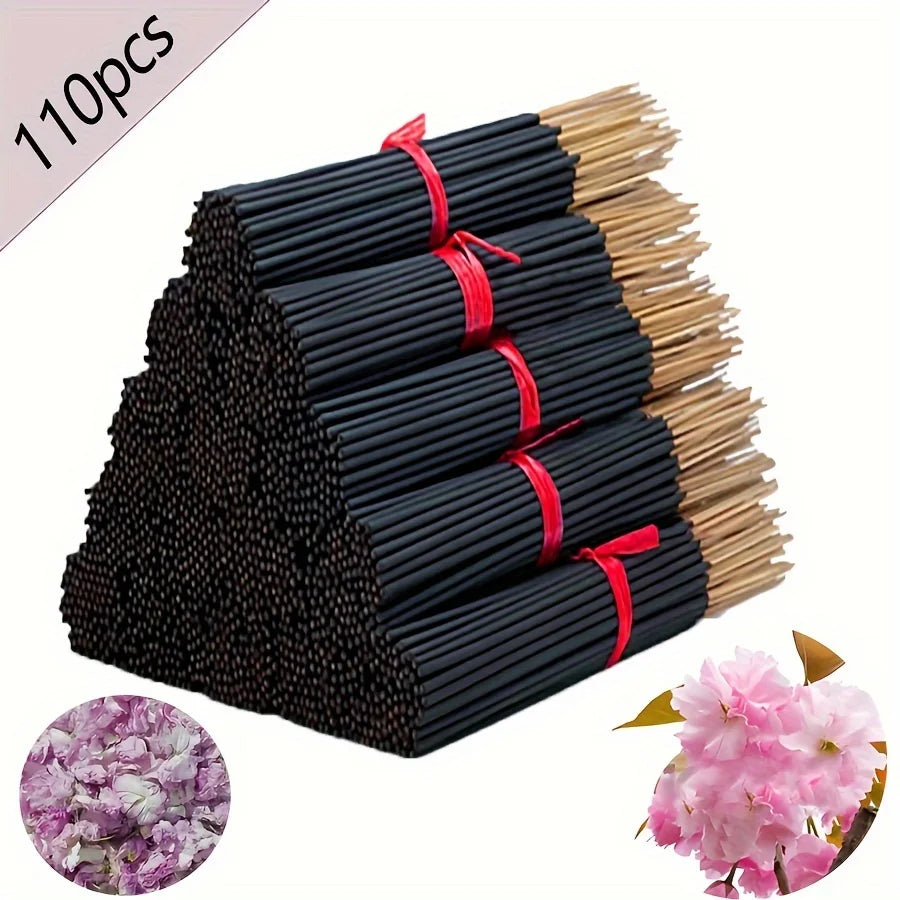 Long Burn Incense Sticks - Japanese Cherry Blossom Scent, 12.7 Inches, 100 Count