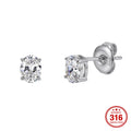 Minimalist 18K Gold Plated Stainless Steel Cubic Zirconia Stud Earrings for Women