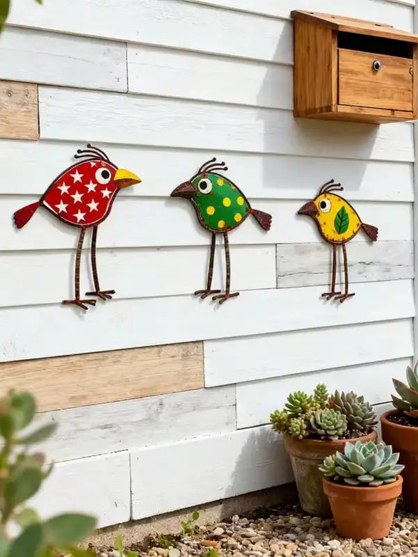 Bohemian-Style Iron Bird Wall Decoration for Garden and Fence Outdoor Decor