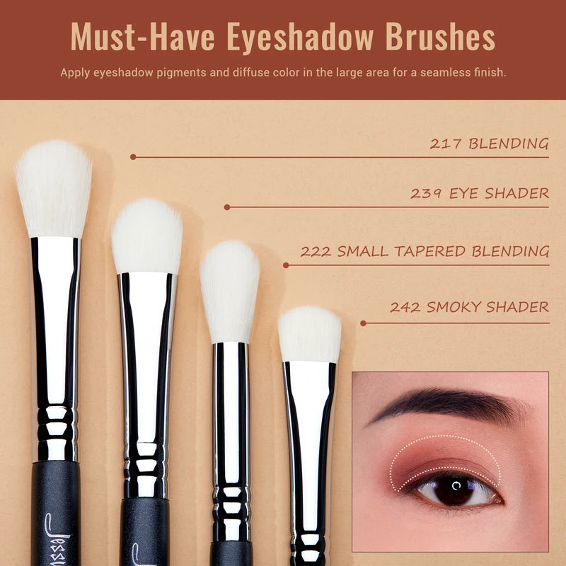 Jessup Eyeshadow Brush Set - Professional Synthetic Makeup Brushes for Eye Makeup, 11 Pcs