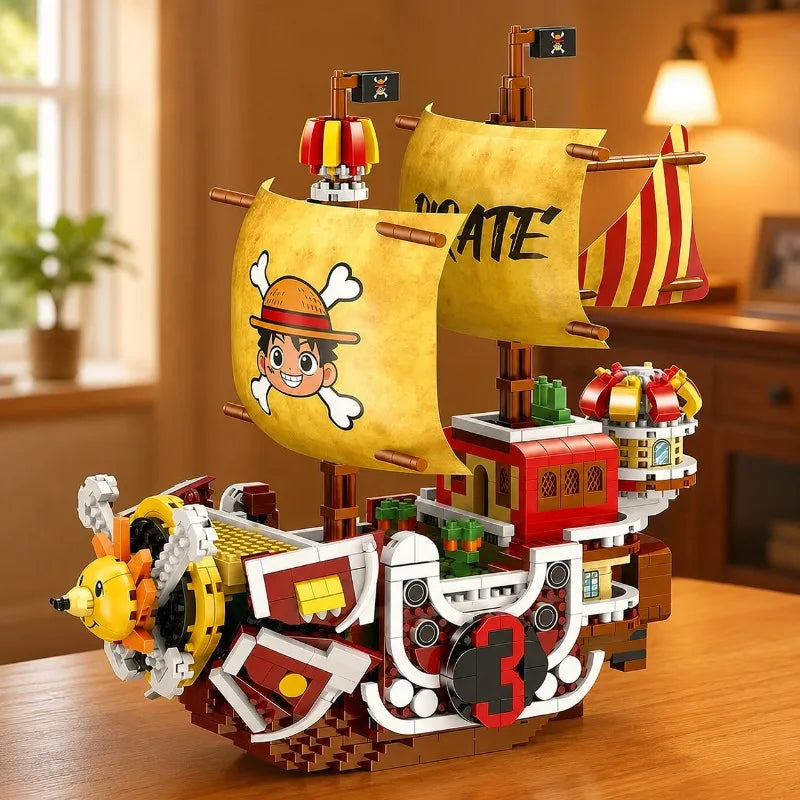 One Piece Pirate Ship Model Kit - Anime Sailing Boat Collection Display Toy