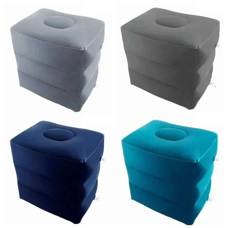 Inflatable Travel Footrest Pillow for Kids - Airplane Car Bus Resting Cushion