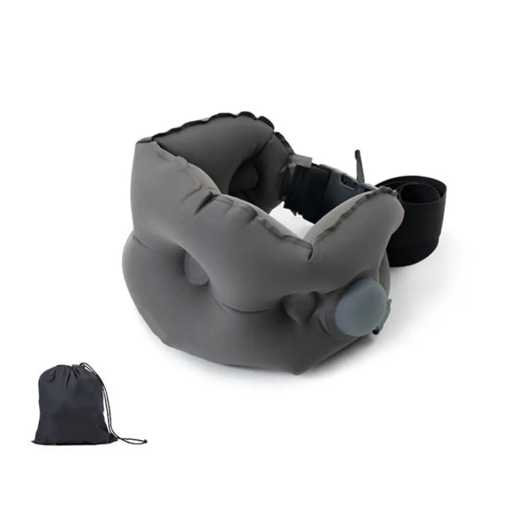 Inflatable Lumbar Support Pillow with Storage Bag - Adjustable Breathable Cushion for Home and Office