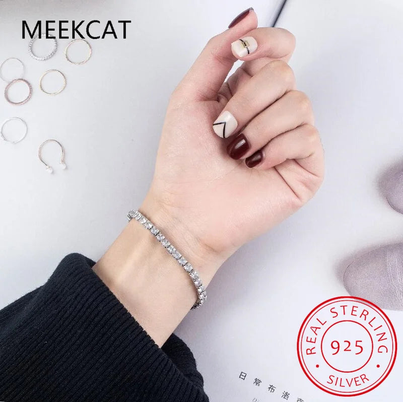 Moissanite Tennis Bracelet for Women Men 925 Sterling Silver Gold Plated Sparkling Wedding Jewelry