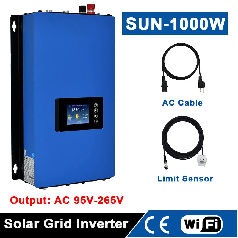 Grid Tie Inverter with Limiter for Solar Panels and Battery Discharge - 1KW/2KW MPPT