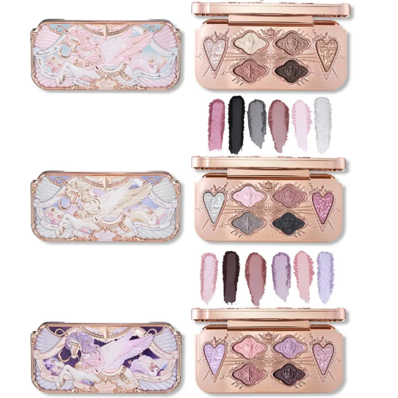 Vegan Makeup Eye Shadow Palette with 6 Colors - Waterproof, Shimmer & Matte Finishes