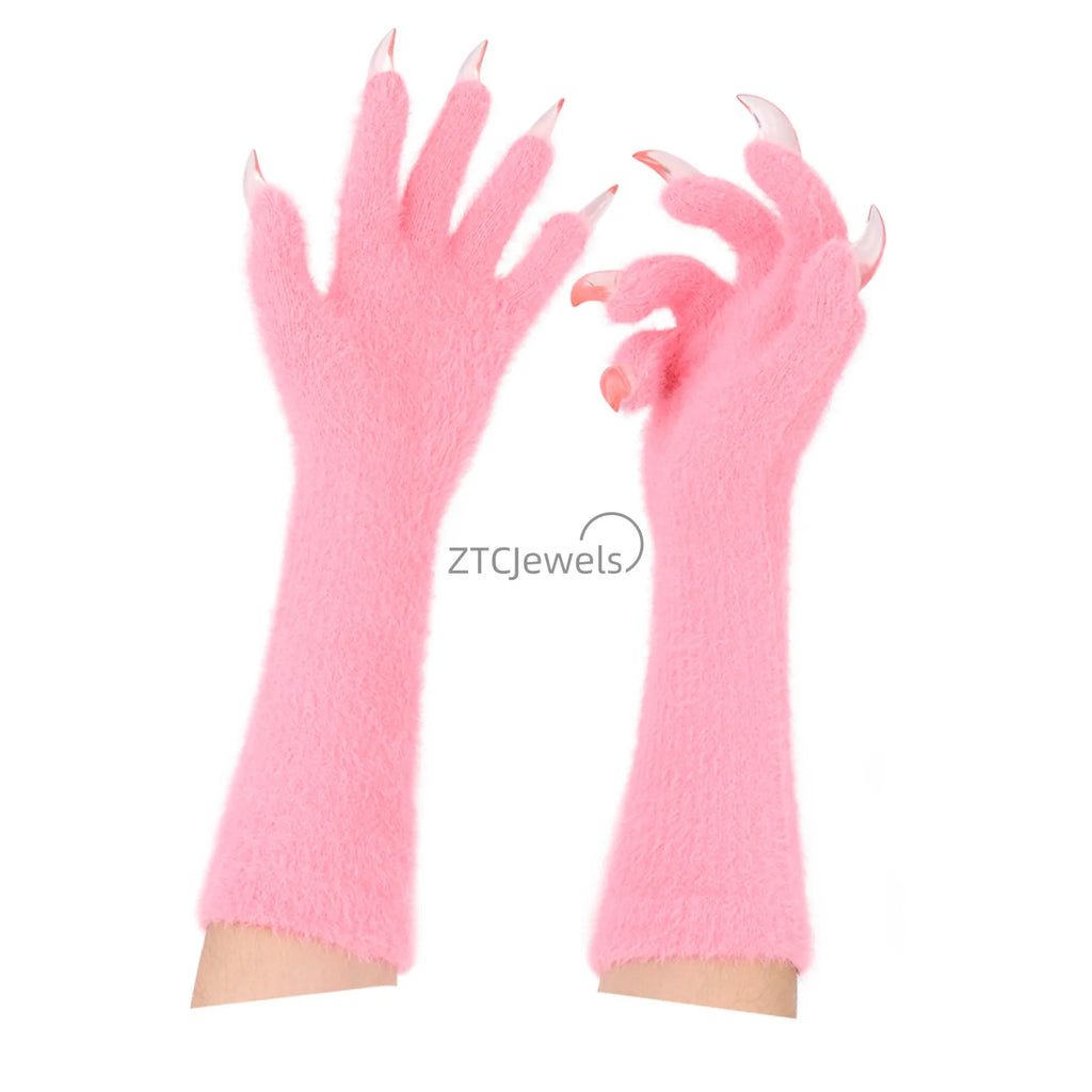 Halloween Animal Claw Gloves Long Nail Costume Prop for Cosplay & Parties