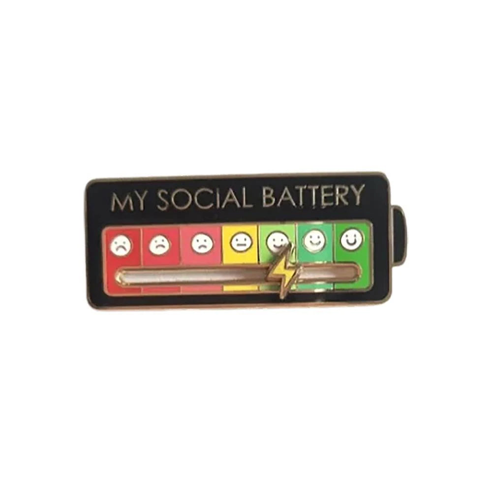 Mood Expression Pins Badge Gift for Men Women Enamel Brooch Social Power Energy