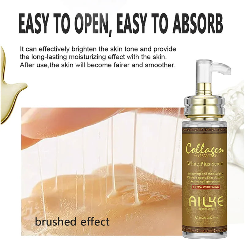 Natural Collagen Skin Whitening Serum for Face & Body - Reduce Dark Spots & Moisturize