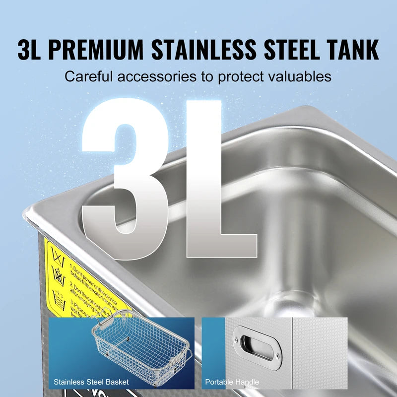 Ultrasonic Cleaner 2L-30L Stainless Steel Home Appliance for Jewelry & Glasses