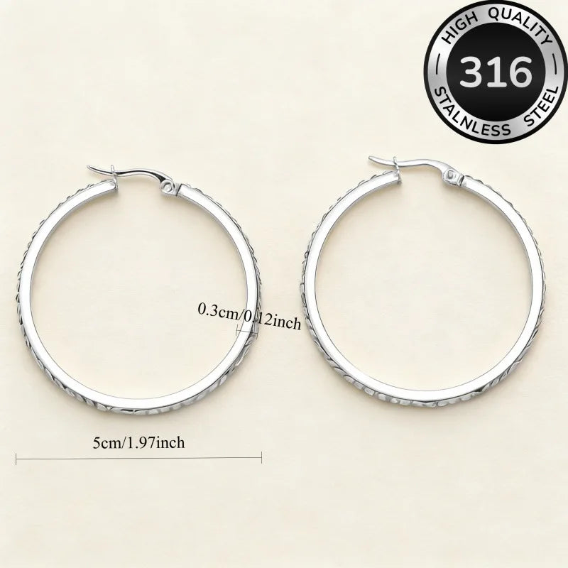 Large Crystal Hoop Earrings for Women - Hypoallergenic 316L Stainless Steel Gold & Silver