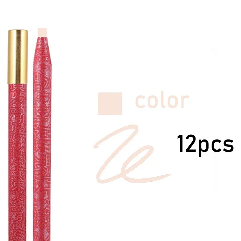 Waterproof Lip & Eyebrow Makeup Pencil Set - Long Lasting, Semi-Permanent