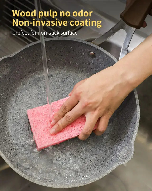 Compressed Wood Pulp Sponge for Cleaning & Absorption - Reusable Eco-Friendly Foam