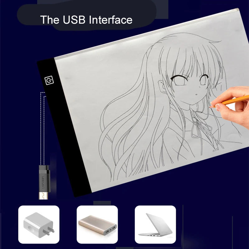 LED Drawing Copy Pad with Dimmable Light for Kids Art & Animation