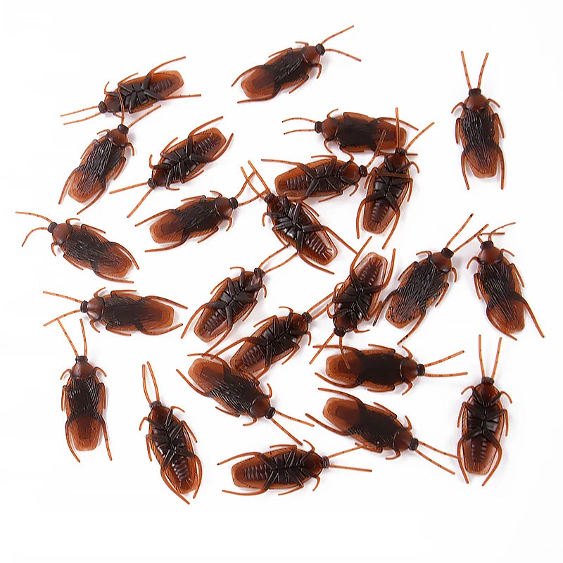 Halloween Plastic Cockroach Set - 50 or 100 Fake Bugs for Pranks & Decorations