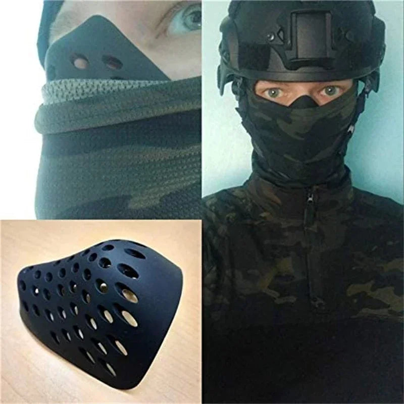 Anime Half Face Mask with Shell Nose and Mouth Cover - Cosplay Prop Black/Red